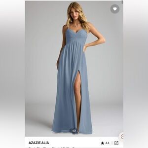 Azazie Alia size 6 dusty blue dress